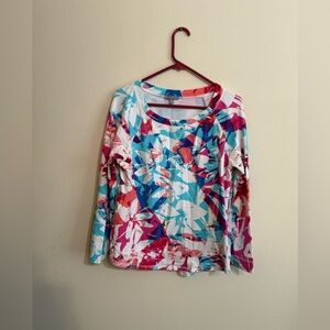 Talbots Women’s Floral Print Long Sleeve Top - Multicolor size L
